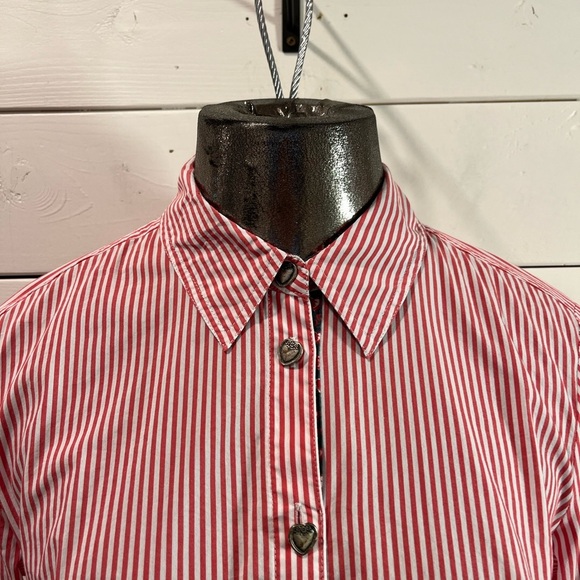 Red Striped Heart Button Shirt – Rabe size 40 - Picture 10 of 12